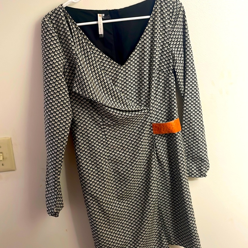 Sachin + Babi Dress with orange belt 100% genuine leather, Size 6, Like New